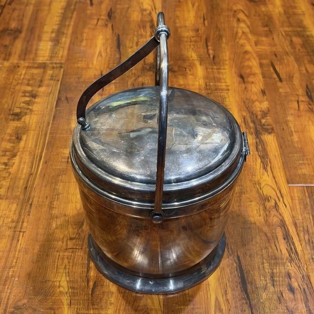 Vintage Bernard Rice's Sons Apollo E.P.C. Silver Plate 7103 Ice Bucket w/ Tongs